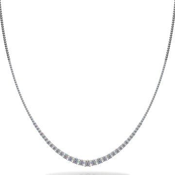 Timeless Four Prong Diamond Necklace with Shiny Links Lab-Grown Diamond  with 6.01 ct.(finished)