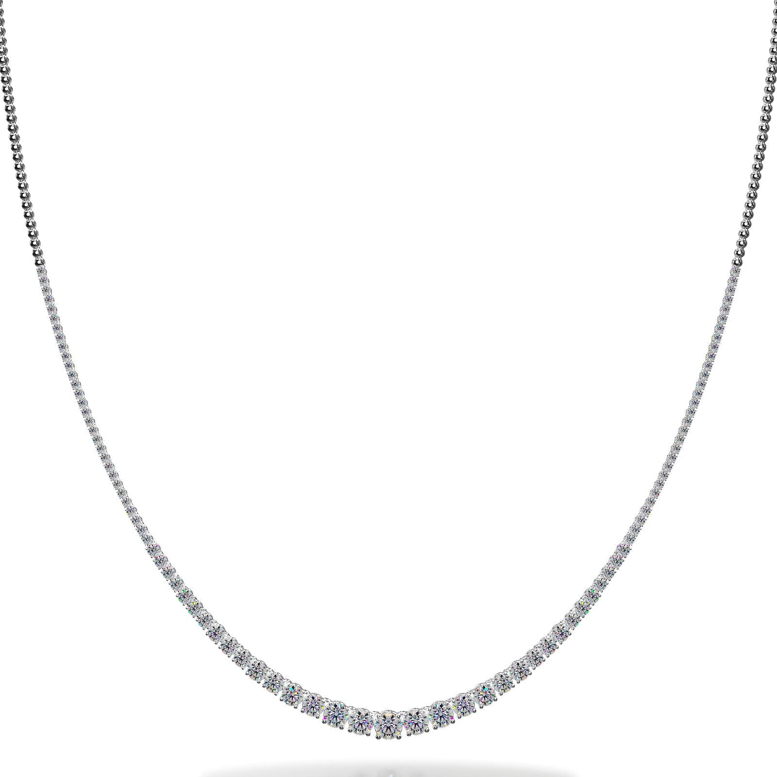 Timeless Four Prong Diamond Necklace with Shiny Links Diamond  with 6.01 ct.(finished)