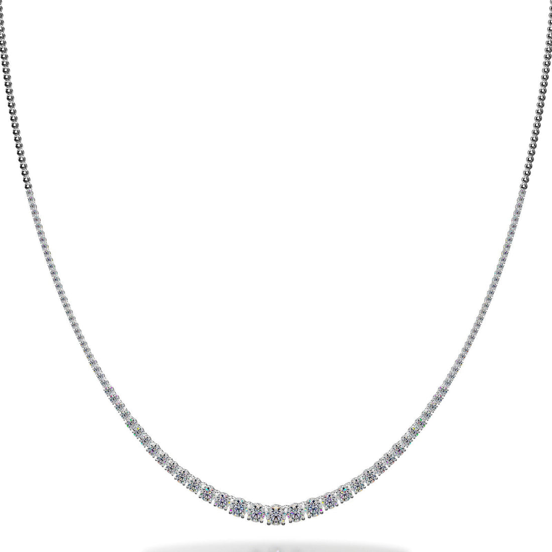 Timeless Four Prong Diamond Necklace with Shiny Links Diamond  with 9.02 ct.(finished)