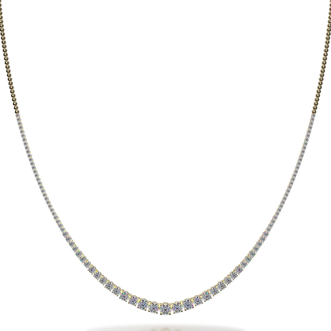 Timeless Four Prong Diamond Necklace with Shiny Links Lab-Grown Diamond  with 6.01 ct.(finished)