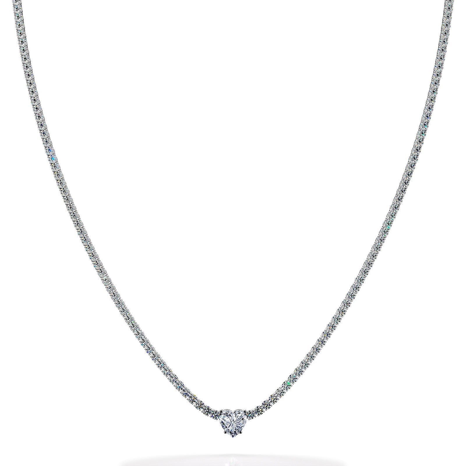 Timeless Dreams Brilliance Heart Diamond Necklace Lab-Grown Diamond  with 8.22 ct.(finished) 2.2mm, 7.5mm