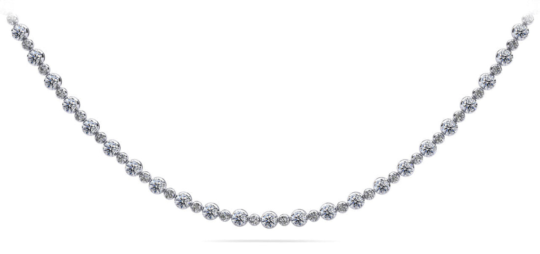 Alternating Diamonds Diamond Necklace Lab-Grown Diamond  with 5.18 ct.(finished) 1.5mm, 2.5mm