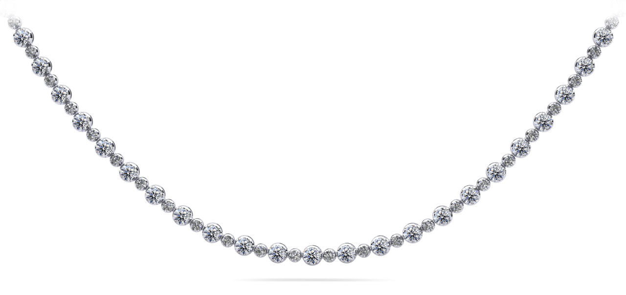 Alternating Diamonds Diamond Necklace Lab-Grown Diamond  with 5.18 ct.(finished) 1.5mm, 2.5mm