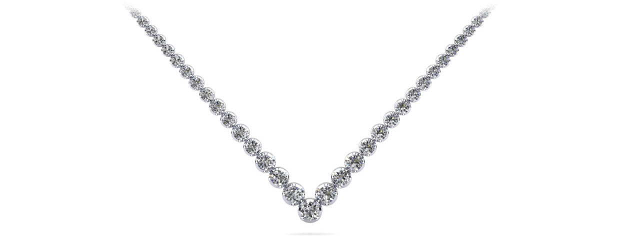 Ravishing V Neck With Graduated Diamonds Diamond  with 10.28 ct.(finished)