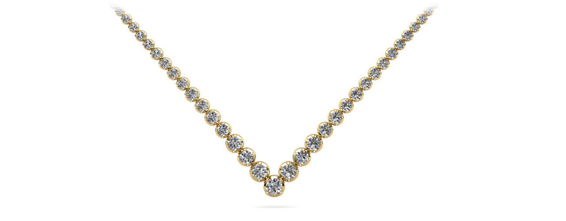 Ravishing V Neck With Graduated Diamonds Lab-Grown Diamond  with 10.28 ct.(finished)