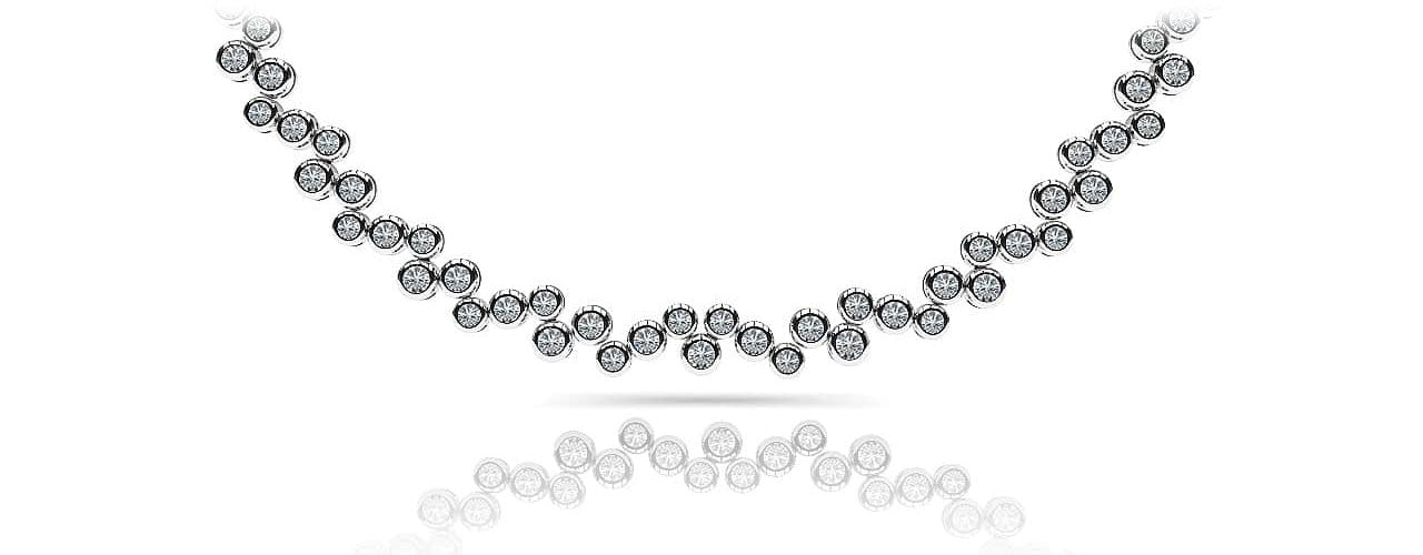 Diamond Bubble Necklace Lab-Grown Diamond  with 3.91 ct.(finished) 1.5mm, 1.7mm, 1.9mm