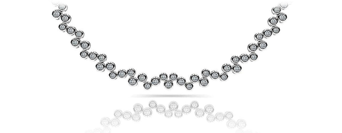 Diamond Bubble Necklace Lab-Grown Diamond  with 7.28 ct.(finished) 2mm, 2.25mm, 2.5mm