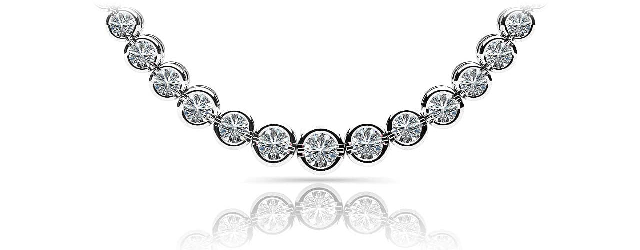 Classic Diamond Strand Necklace With Shiny Links Lab-Grown Diamond  with 4.00 ct.(finished)