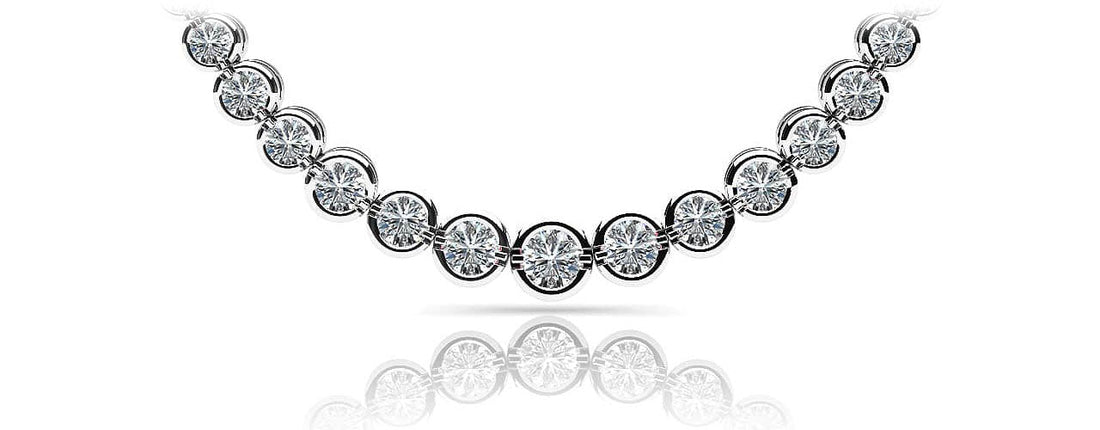 Classic Diamond Strand Necklace With Shiny Links Diamond  with 5.05 ct.(finished)