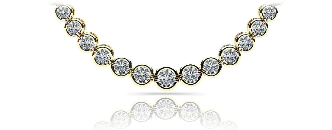 Classic Diamond Strand Necklace With Shiny Links Diamond  with 4.00 ct.(finished)