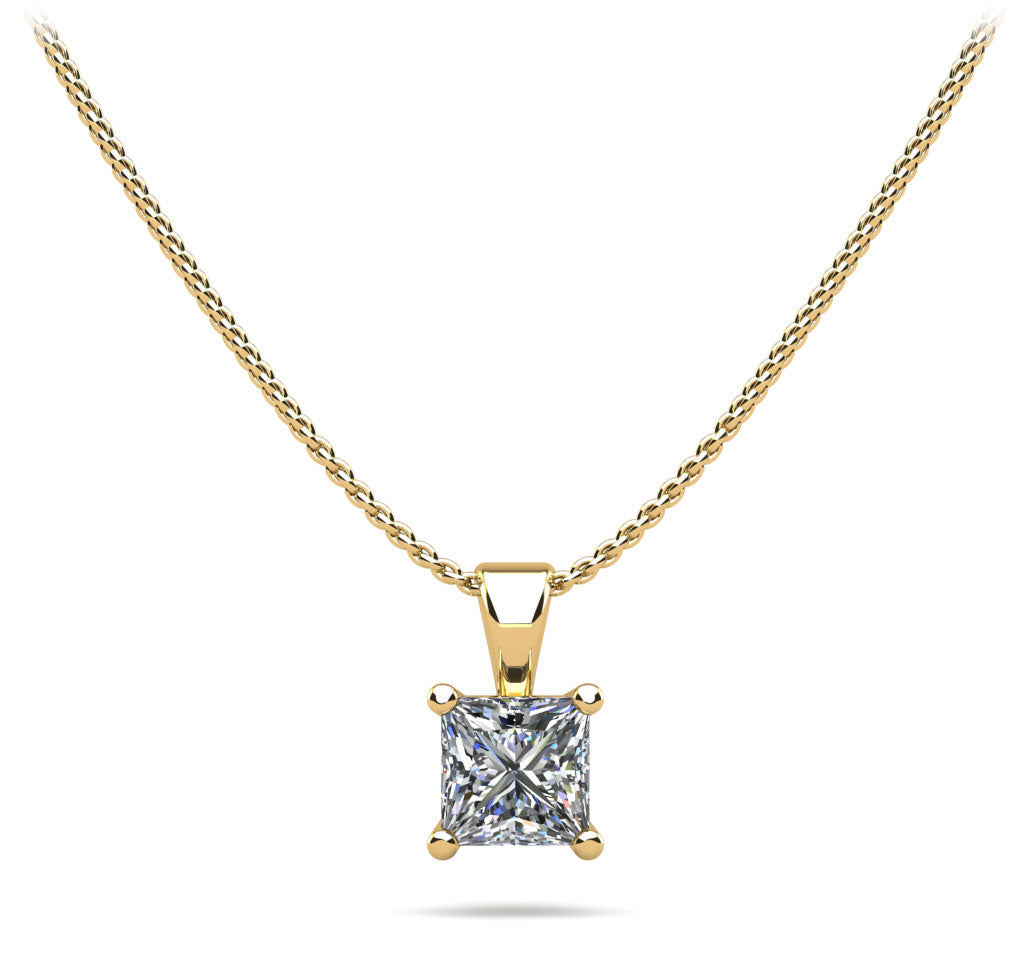 Perfect Princess Diamond Pendant Diamond  with 0.75 ct.(finished) 5mm