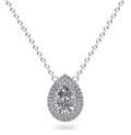 Double Halo Pear Shape Diamond Pendant Diamond  with 0.51 ct.(finished) 6x4mm, 1mm