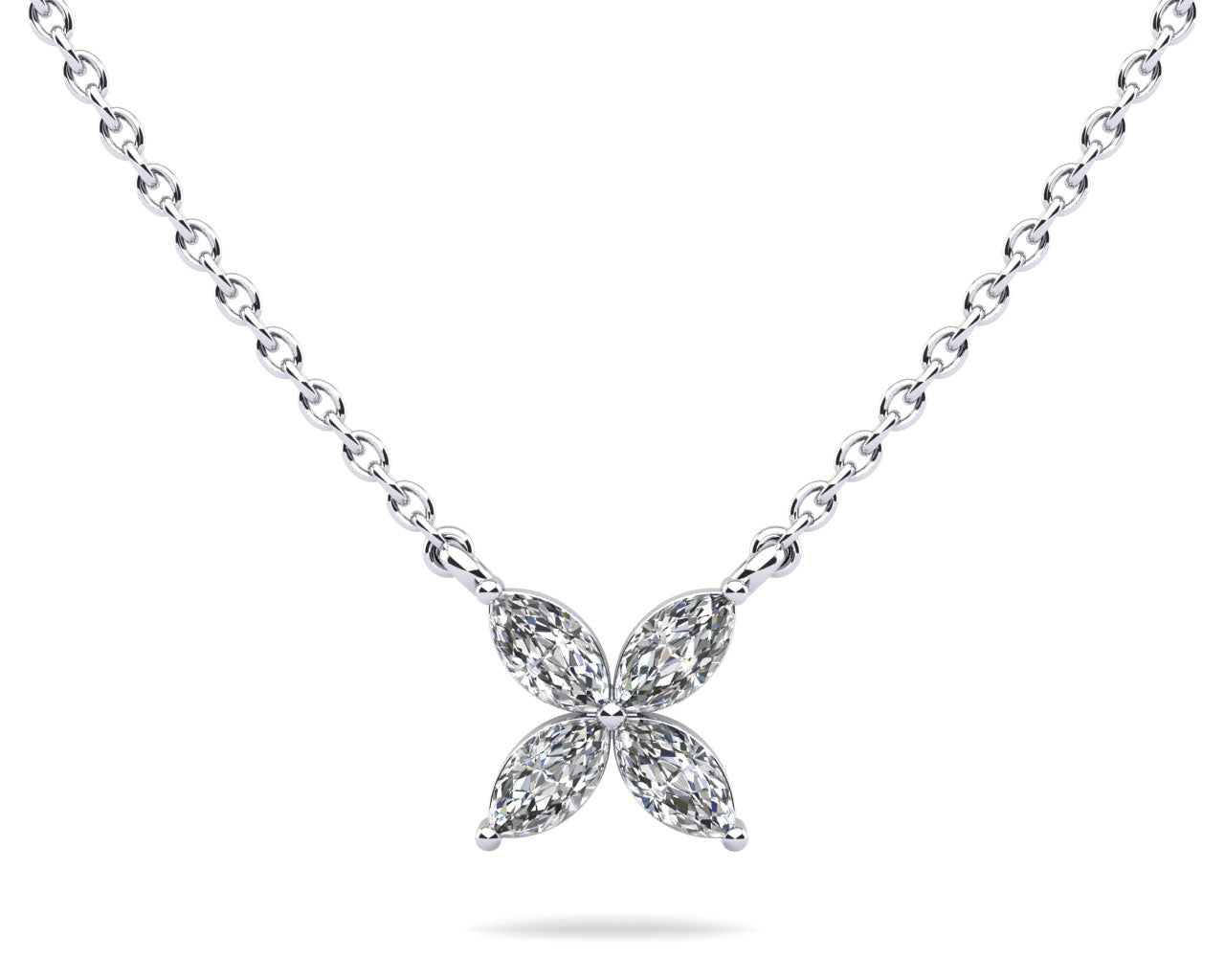 Flower Marquise Diamond Pendant Diamond  with 1.20 ct.(finished) 6.5x3mm