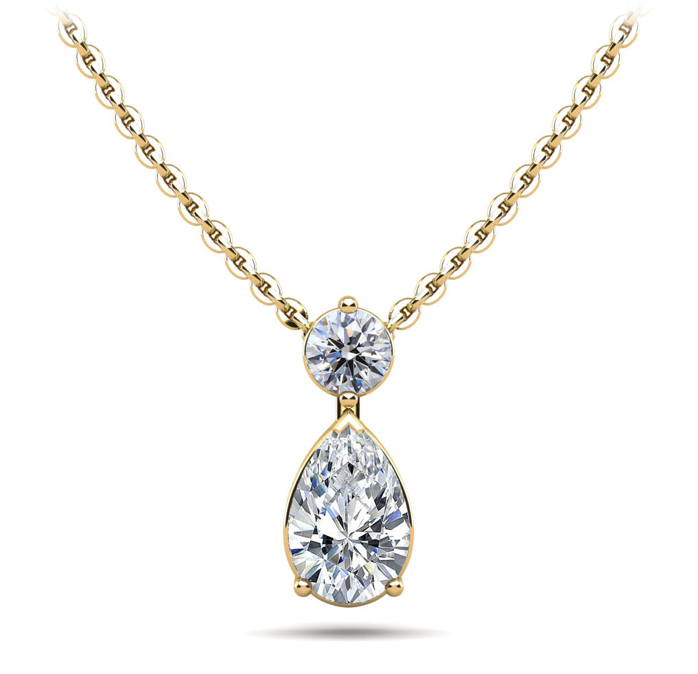 Round and Pear Diamond Pendant Diamond  with 0.49 ct.(finished) 6x4mm, 3.7mm