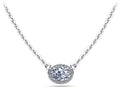 Oval Halo Diamond Pendant Diamond  with 1.71 ct. (1.60 ct. center diamond)