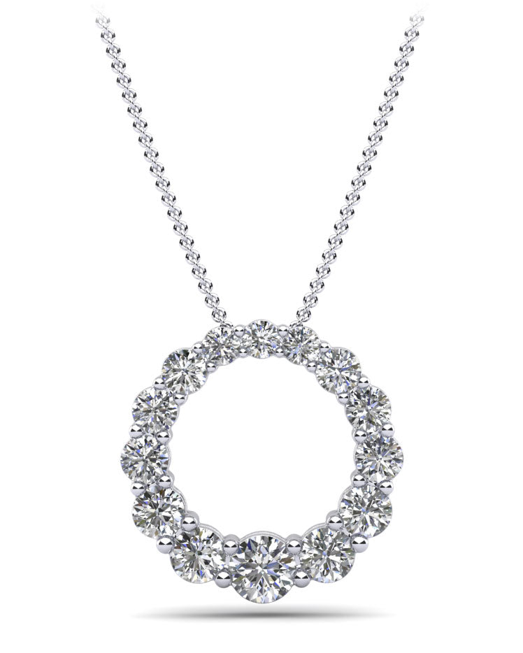 Graduated Brilliant Diamond Pendant Diamond  with 1.08 ct.(finished)