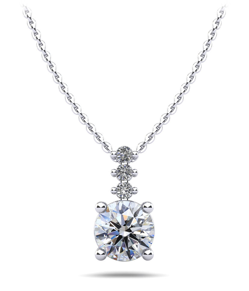 Brilliant Round Drop Diamond Pendant Diamond  with 2.15 ct.(finished) 2.4mm, 8.2mm