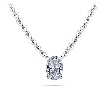 Oval Cut Vertical Diamond Solitaire Pendant Diamond  with 0.60 ct.(finished) 6x4mm