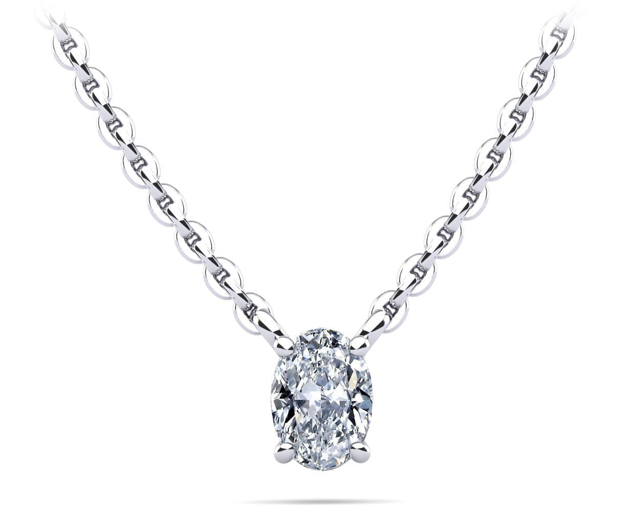 Oval Cut Vertical Diamond Solitaire Pendant Diamond  with 1.60 ct.(finished) 8x6mm