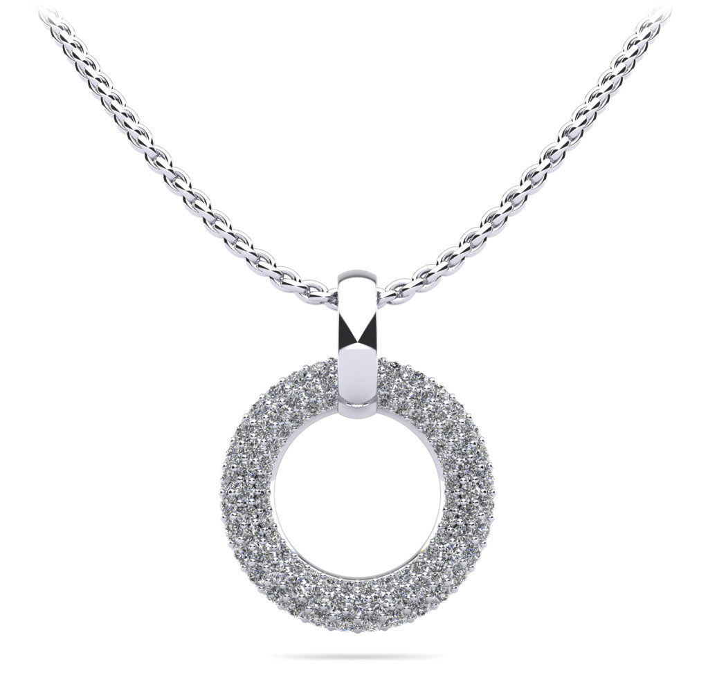 Circle of Life Diamond Pendant Diamond  with 0.96 ct.(finished) 1.1mm, 1.3mm, 1.5mm