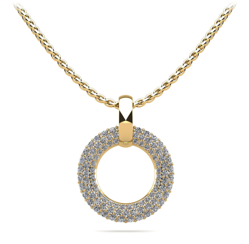 Circle of Life Diamond Pendant Diamond  with 0.96 ct.(finished) 1.1mm, 1.3mm, 1.5mm