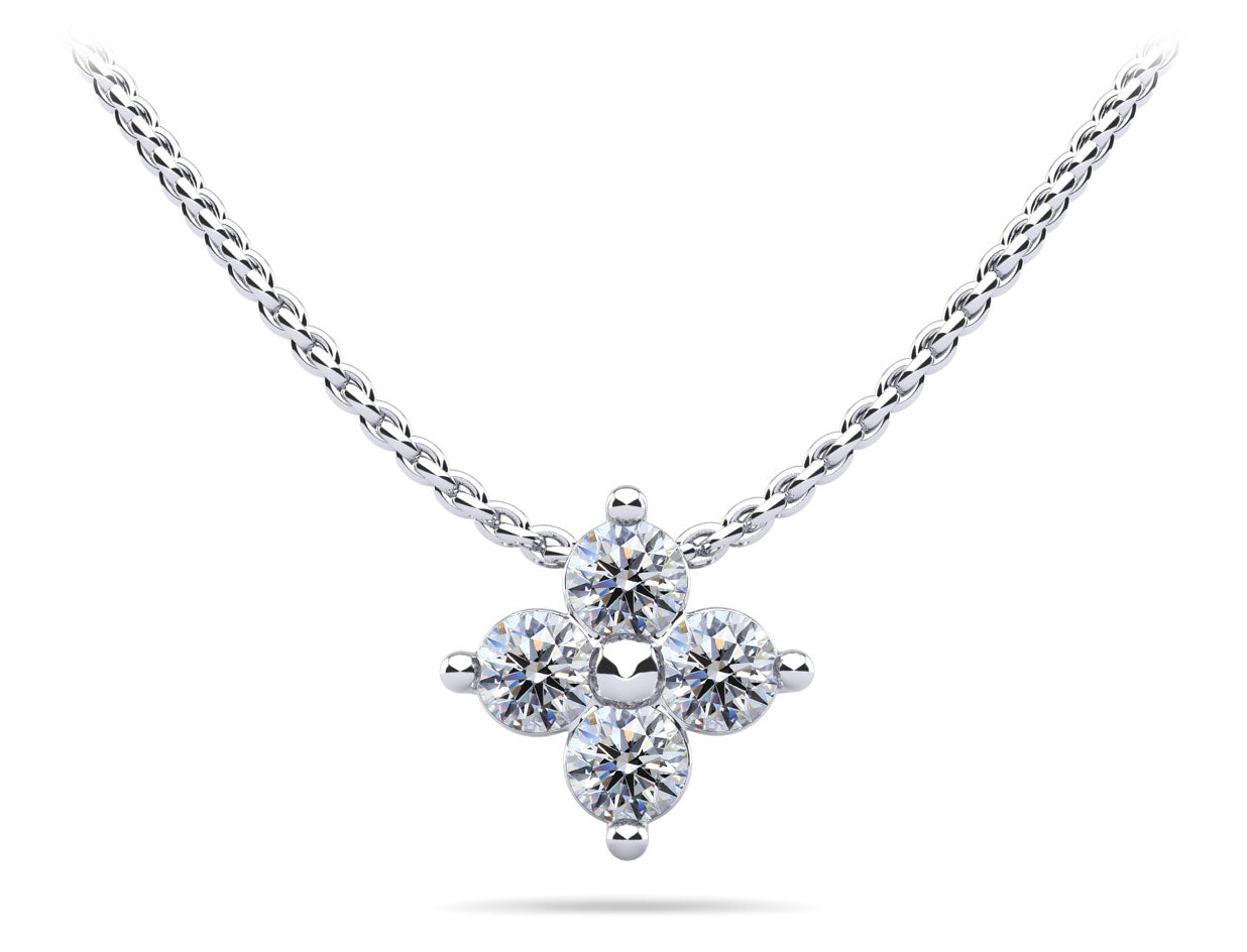 Brilliant Four Diamond Pendant Lab-Grown Diamond  with 2.00 ct.(finished) 5mm