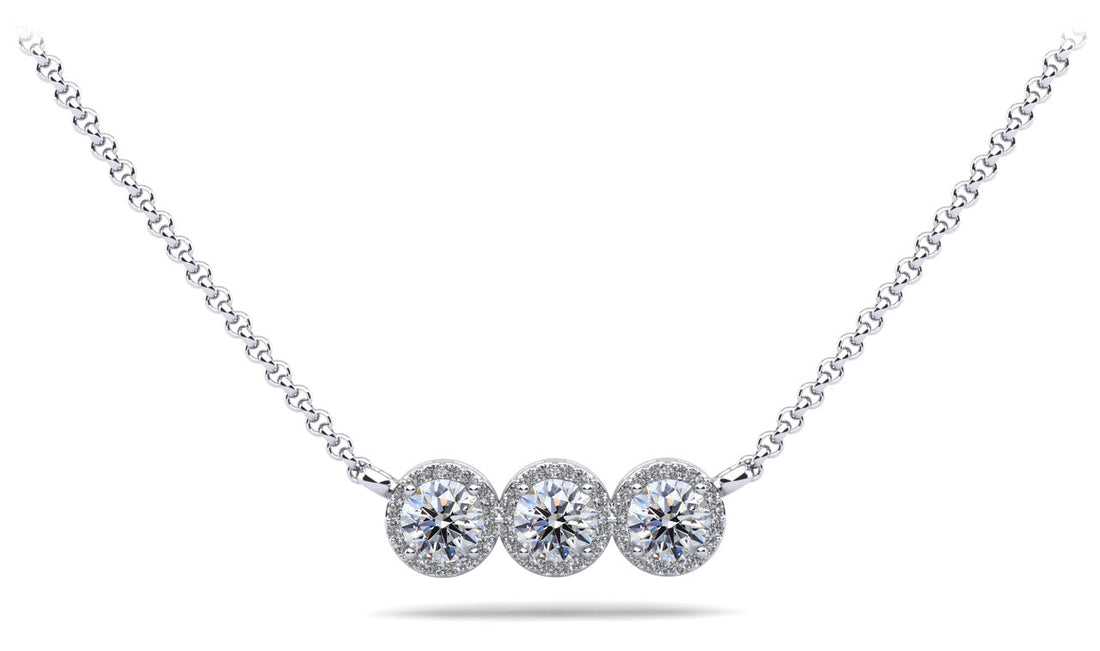 Triple Brilliance Diamond Necklace Diamond  with 3.30 ct.(finished) 1mm, 6.5mm