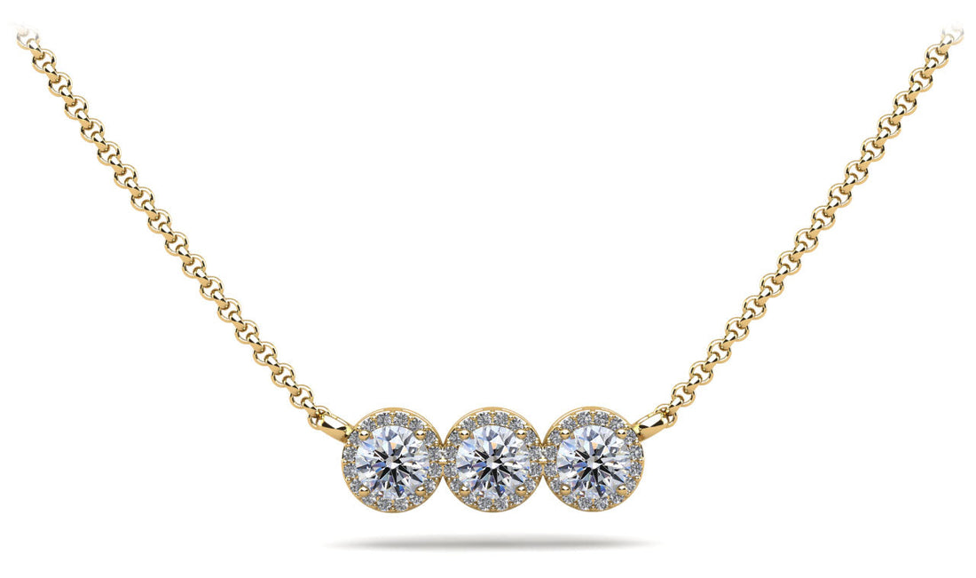 Triple Brilliance Diamond Necklace Diamond  with 1.00 ct.(finished) 1.1mm, 4mm