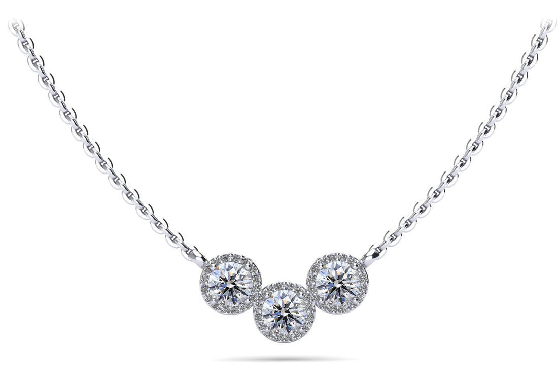 Triple V Shape Brilliance Diamond Necklace Diamond  with 1.26 ct.(finished) 1mm, 4.5mm