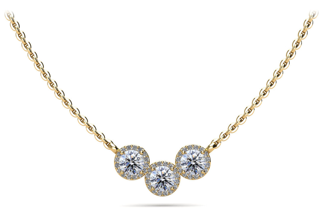 Triple V Shape Brilliance Diamond Necklace Diamond  with 3.30 ct.(finished) 1mm, 6.5mm