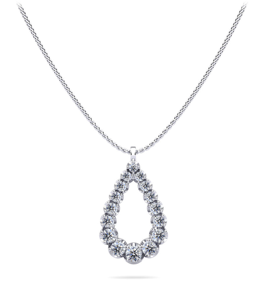 Brilliant Cut Graduated Diamond Pendant Diamond  with 1.53 ct.(finished)