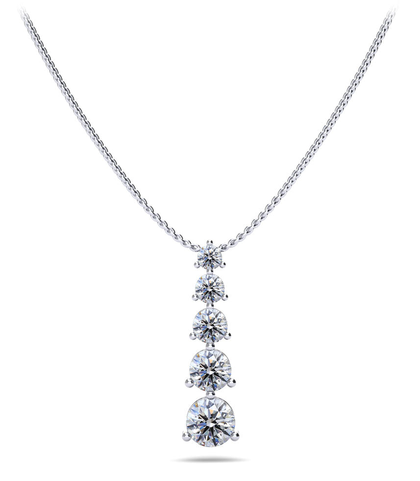 Graduated Five Stone Diamond Pendant Diamond  with 2.09 ct.(finished)