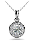 Center Diamond Circle Pendant Diamond  with 0.64 ct.(finished) 1.2mm, 5mm