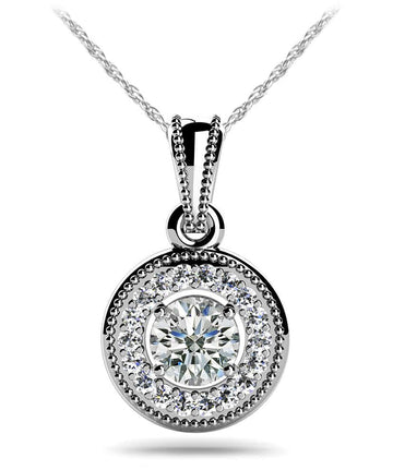 Center Diamond Circle Pendant Lab-Grown Diamond  with 0.64 ct.(finished) 1.2mm, 5mm