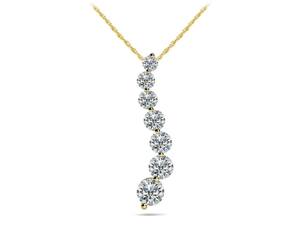 Classic Diamond Journey Necklace Lab-Grown Diamond  with 1.00 ct.(finished)