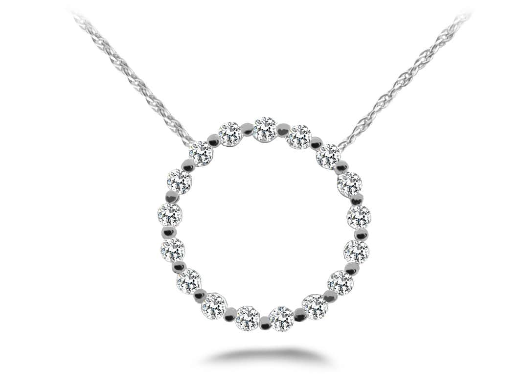 Stunning Diamond Circle Pendant Diamond  with 0.75 ct.(finished) 2.3mm