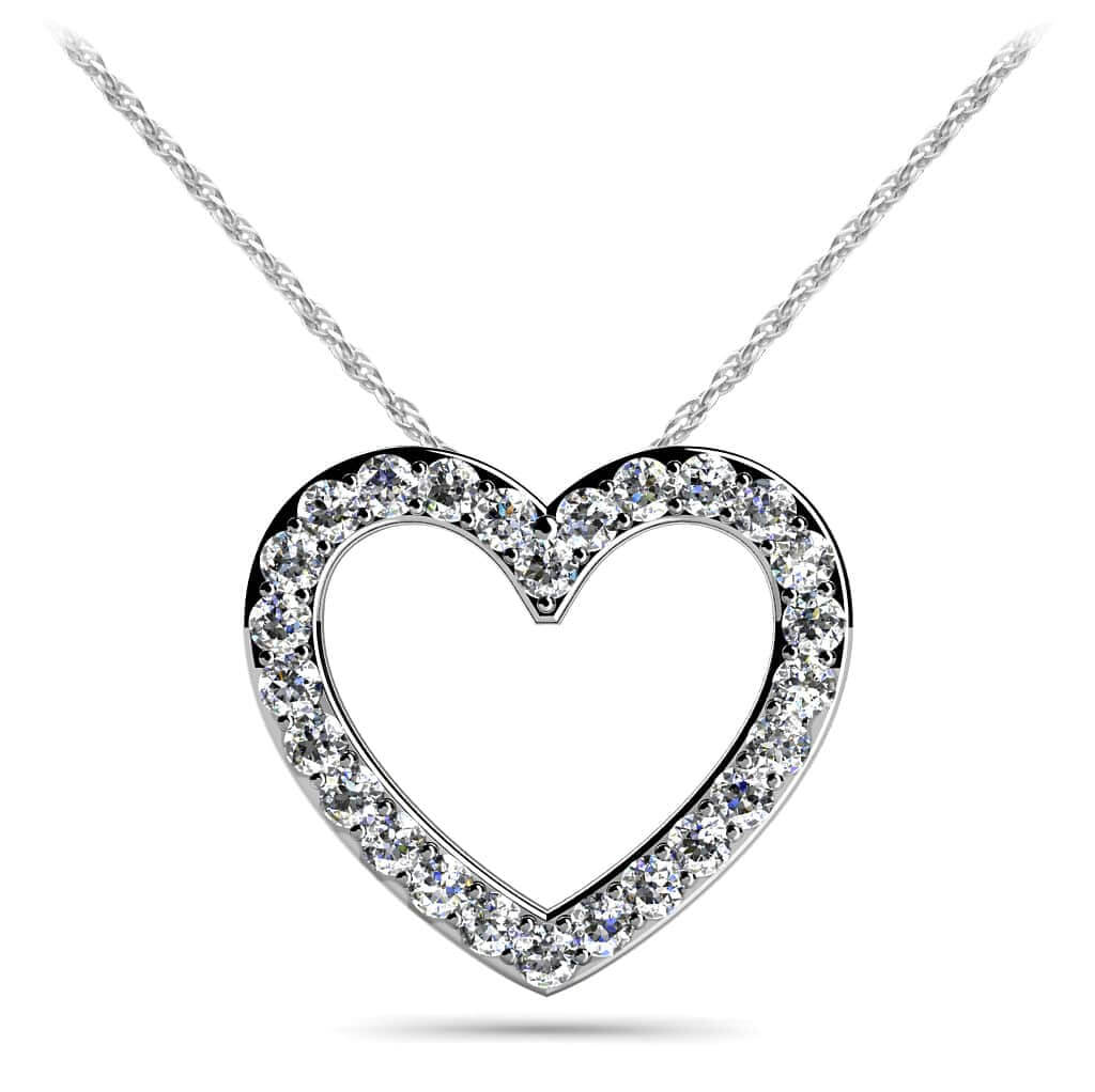 Perfect Diamond Heart Pendant Diamond  with 0.78 ct.(finished) 1.9mm