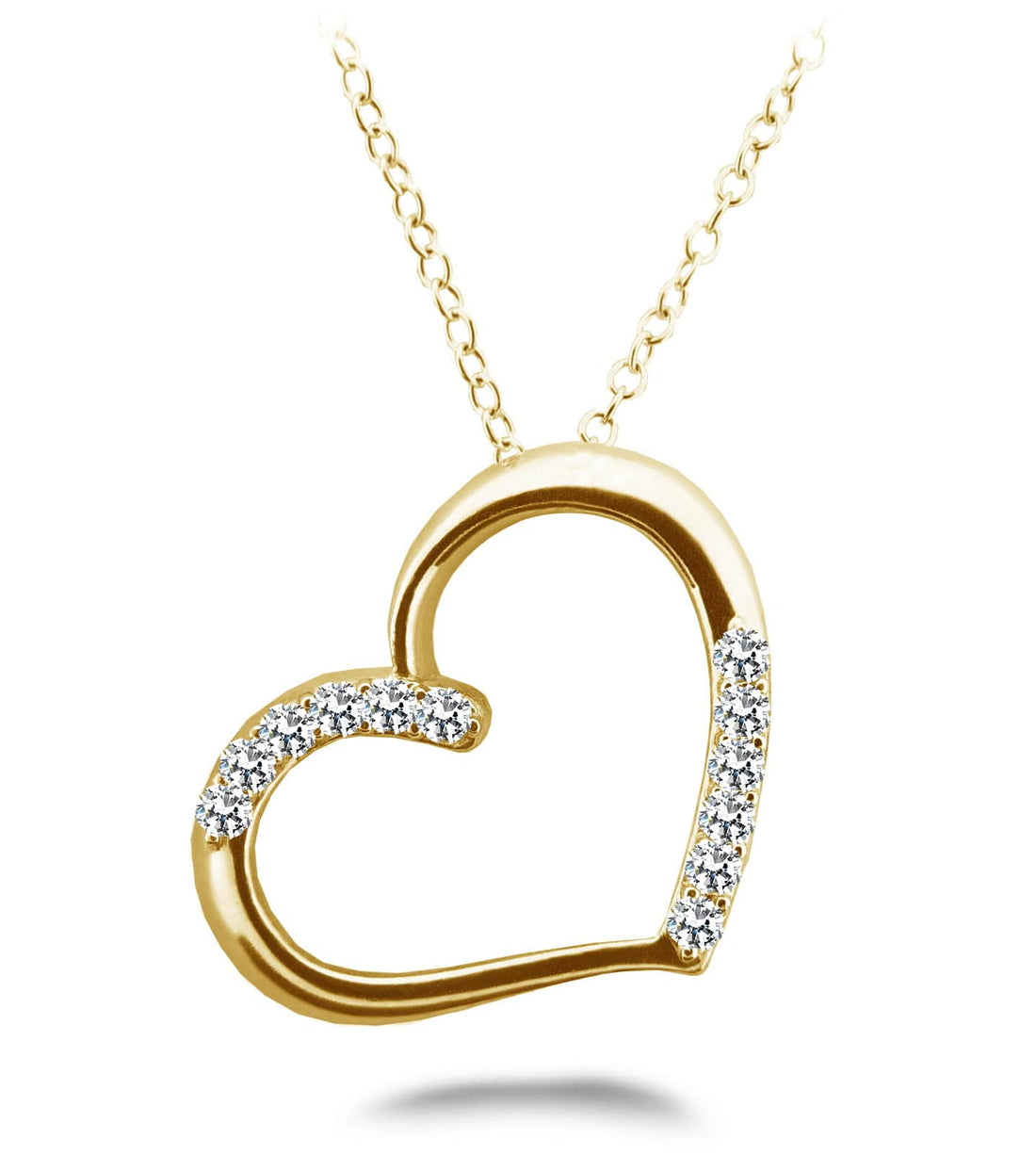 Diamond Detail Heart Pendant Diamond  with 0.49 ct.(finished) 2.2mm