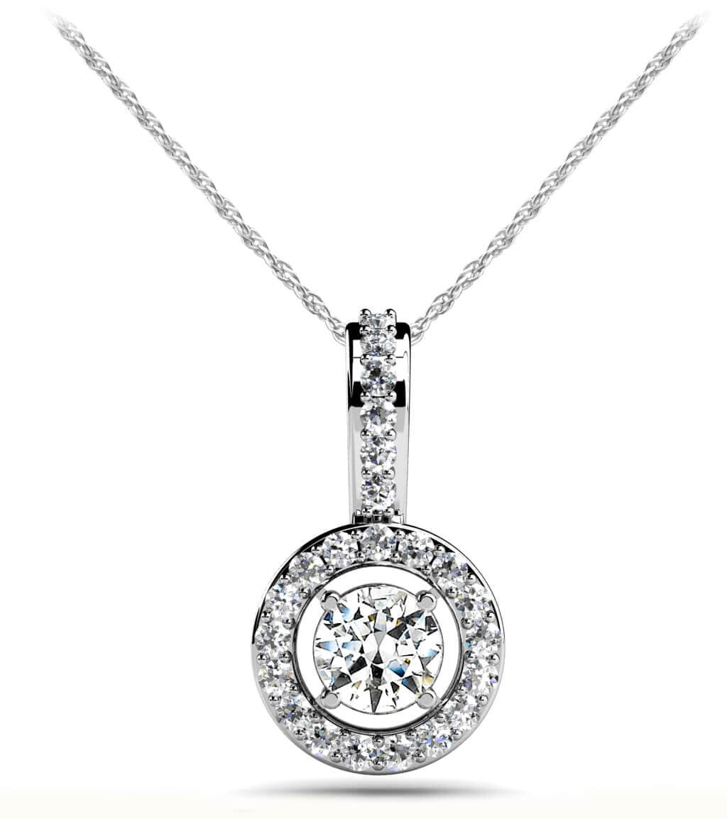 Stylish Diamond Circle Pendant Diamond  with 0.34 ct.(finished) 1.1mm, 3.5mm