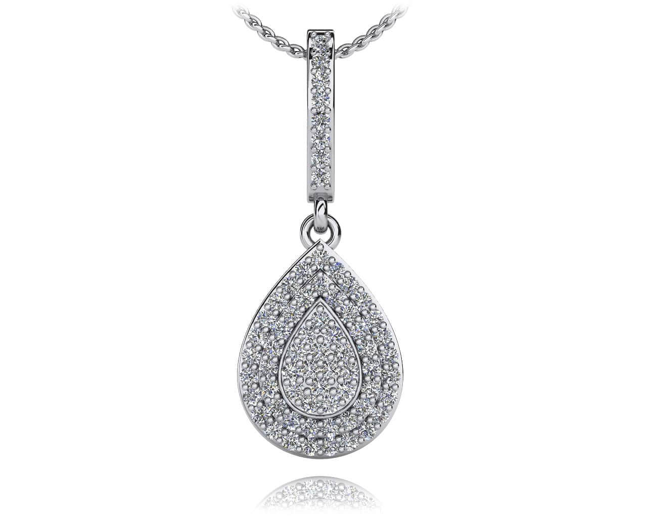 Diamond Teardrop Shaped Drop Pendant Diamond  with 1.01 ct.(finished) 1.5mm