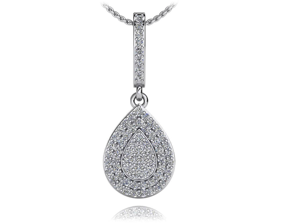 Diamond Teardrop Shaped Drop Pendant Diamond  with 0.54 ct.(finished) 1.2mm