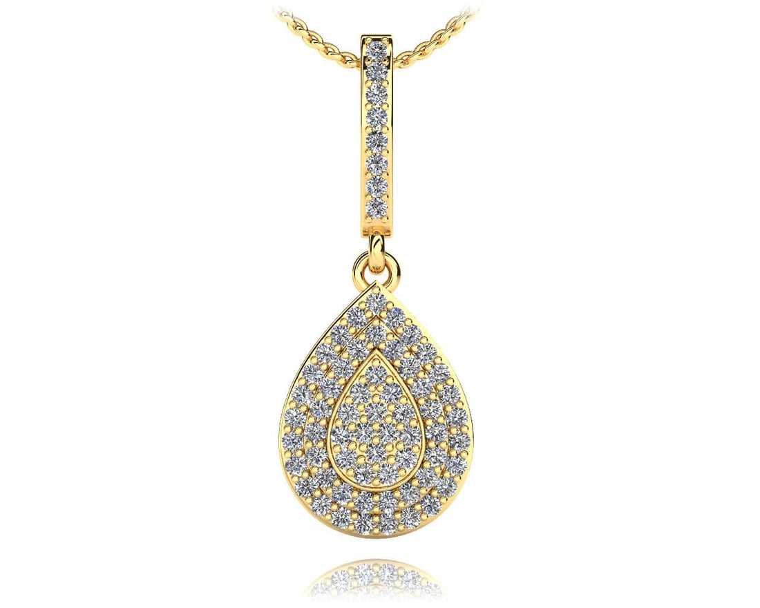 Diamond Teardrop Shaped Drop Pendant Diamond  with 1.01 ct.(finished) 1.5mm