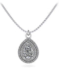 Double Halo Vintage Teardrop Diamond Pendant Diamond  with 0.77 ct.(finished) 7x5mm, 1mm