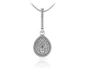 Vintage Teardrop Diamond Pendant Diamond  with 0.59 ct. (0.30 ct. center diamond)