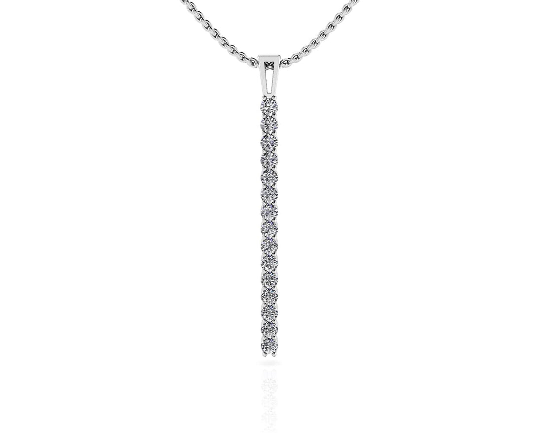 Diamond Drop Bar Pendant Diamond  with 0.30 ct.(finished) 1.8mm