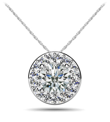 Surrounded With Love Diamond Pendant Diamond  with 0.79 ct. (0.65 ct. center diamond)