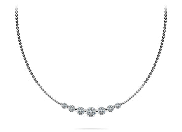 Seven Stone Graduated Chain Necklace Lab-Grown Diamond  with 1.60 ct.(finished)