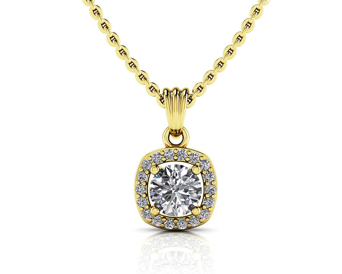 Everlasting Round Diamond Halo Surround Pendant Diamond  with 1.20 ct. (1.00 ct. center diamond)