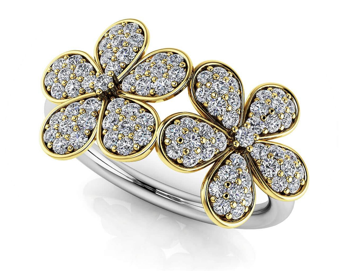 Brilliant Cut Joyful Flowers Diamond Ring Lab-Grown Diamond  with 0.51 ct.(finished)