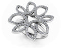 Bold Diamond Flower Ring In Lab-Grown Diamond  with 0.68 ct.(finished) 1mm, 1.1mm, 1.2mm